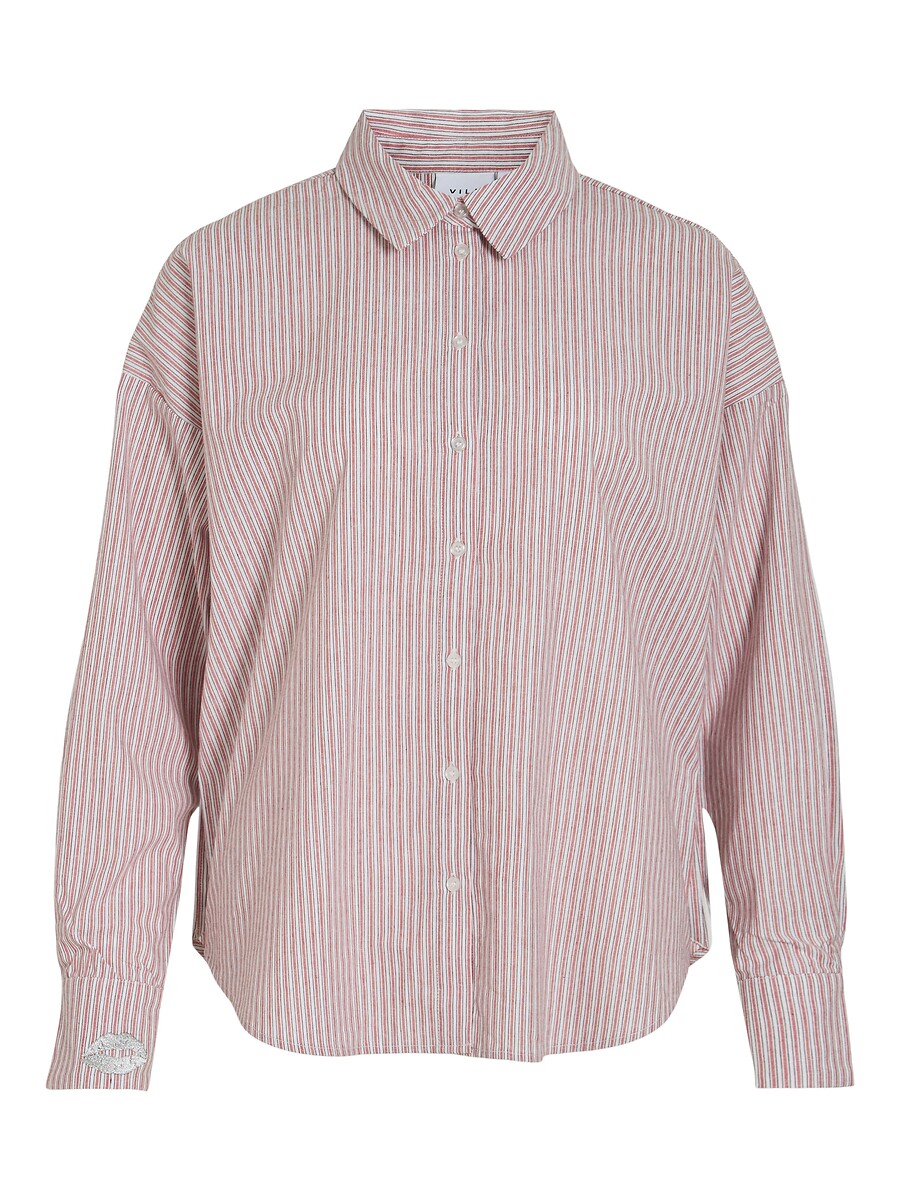 Chemisier à fines rayures, broderie brillante, VILA