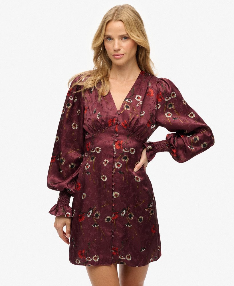 Mini-robe à manches longues jacquard, SUPERDRY