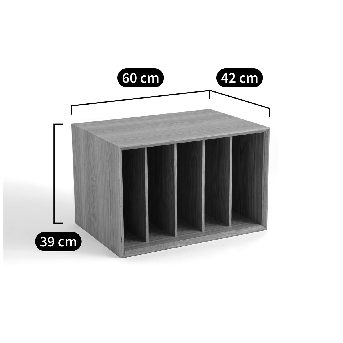 Mueble de roble para tocadisco y discos de vinilo, compo roble La Redoute  Interieurs