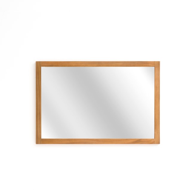 Badezimmerspiegel, rechteckig 90 cm akazienholz <span itemprop=