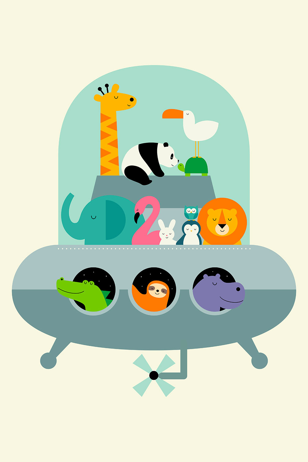 Tableau enfant ovni noah's ark, HEXOA