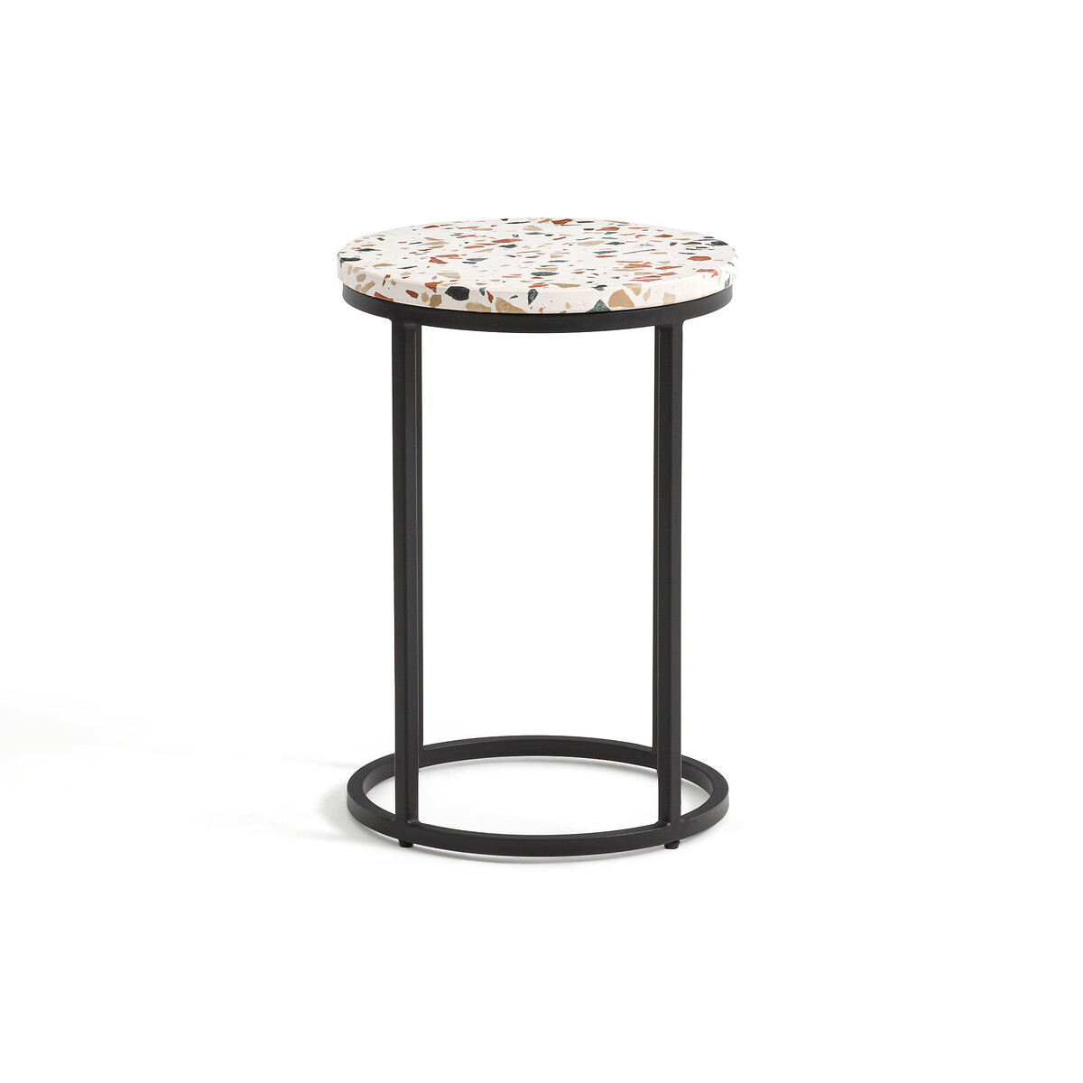 Herve Terrazzo and Metal Round End Table