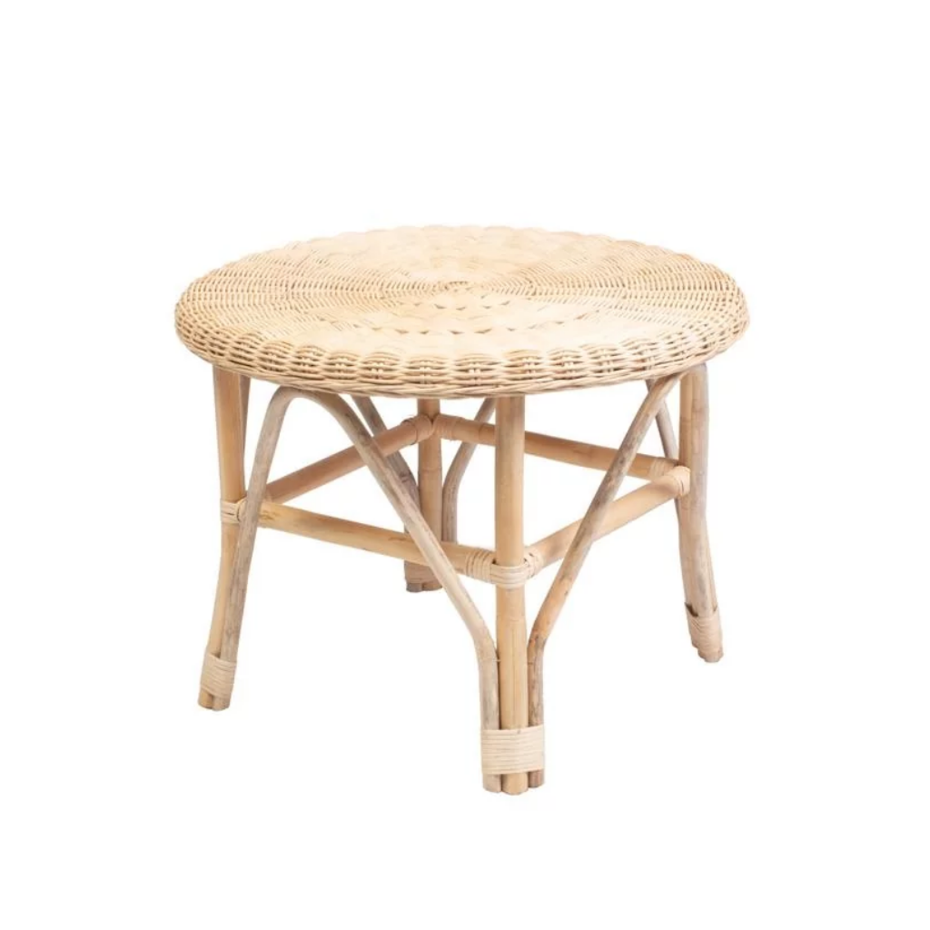 Table basse ronde en rotin vintage ERIA, HYDILE