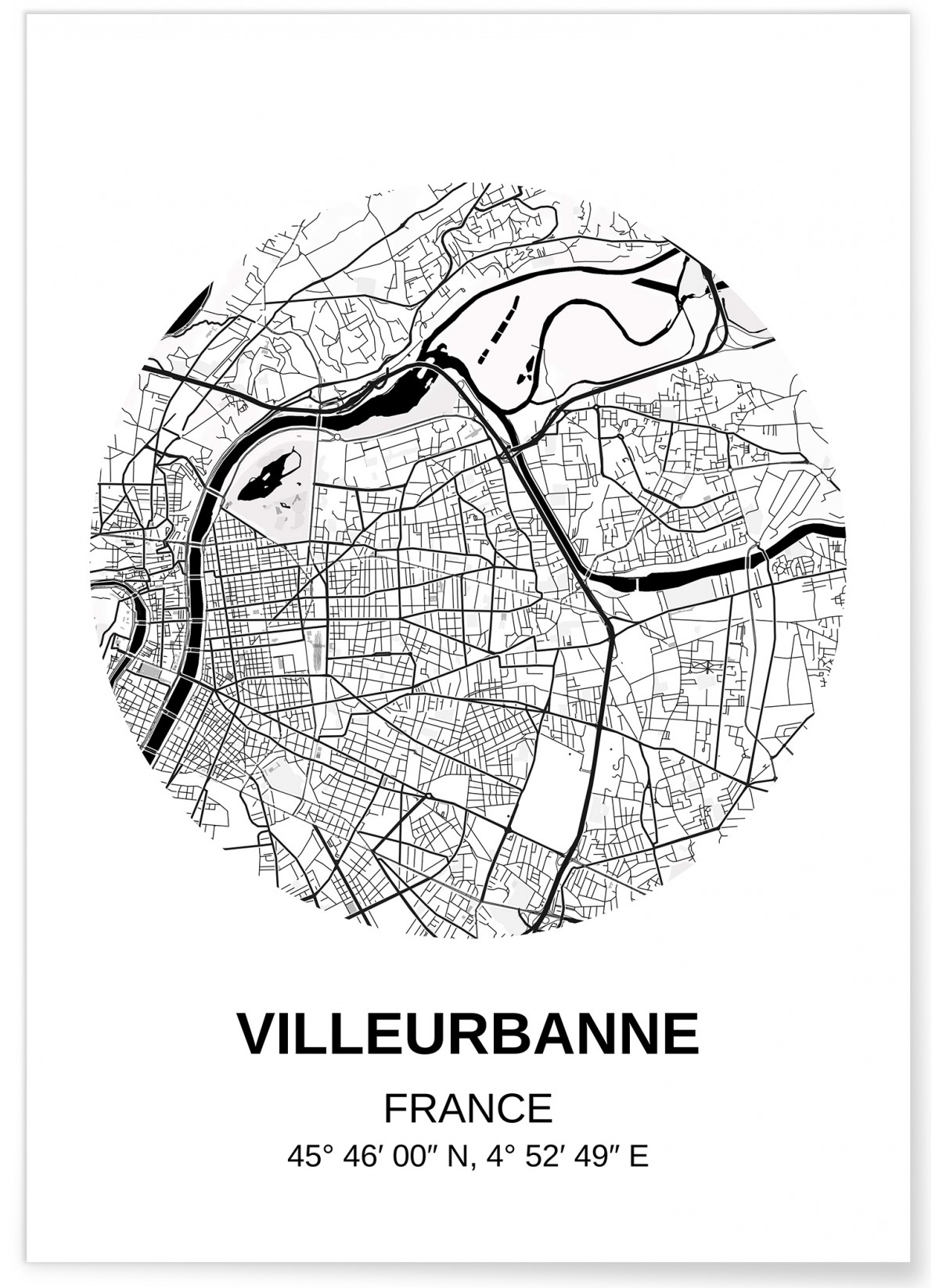 Affiche Carte Villeurbanne, L'AFFICHERIE