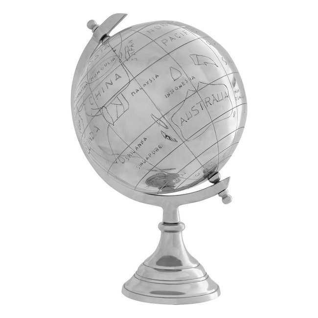 35cm Small Silver Globe, silver-coloured, SO'HOME