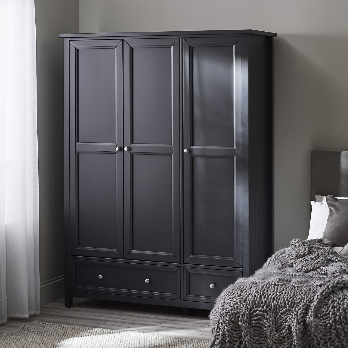 Portland Shaker Style 3 Door Combination Wardrobe, SO'HOME