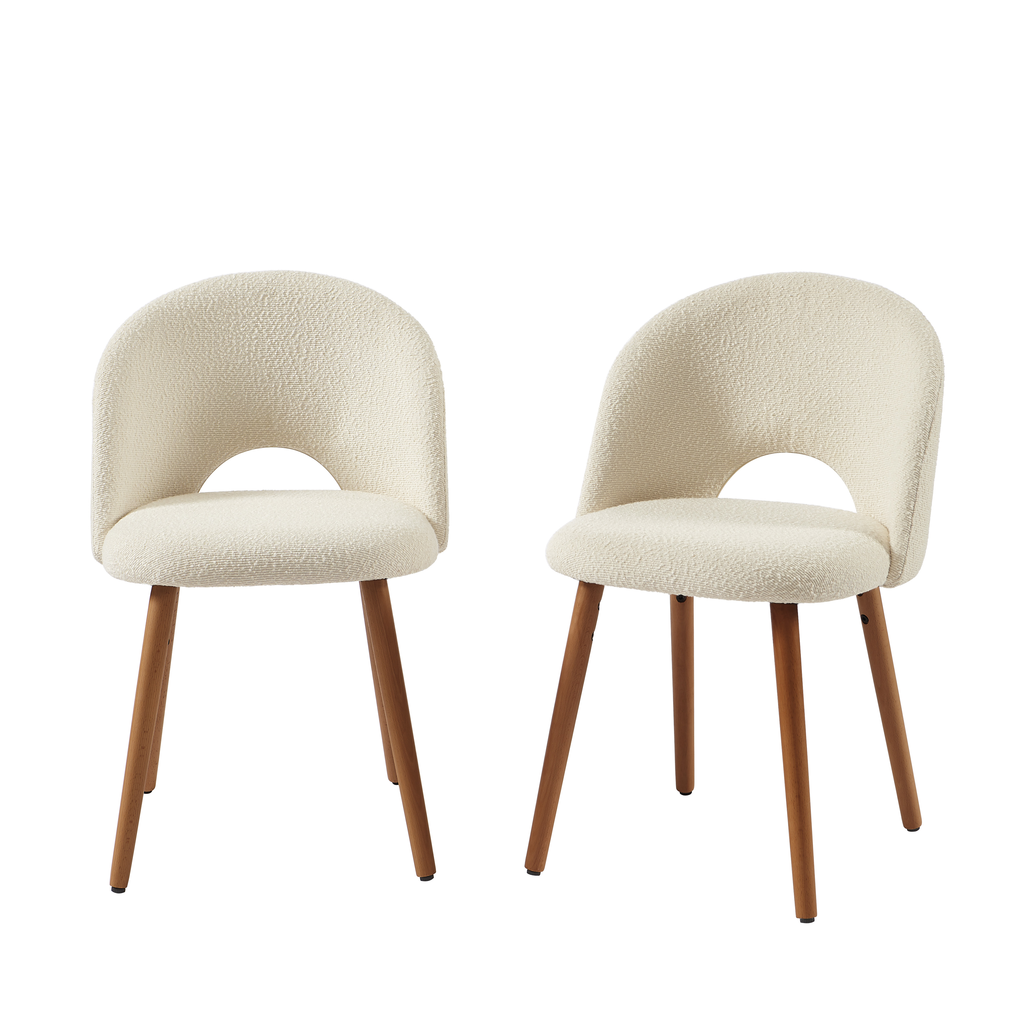 Chaise en tissu bouclette (lot de 4) SIMONE, SORELH