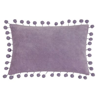 Dora Cotton Velvet Pom-Pom Rectangular Filled Cushion 30x50cm SO'HOME