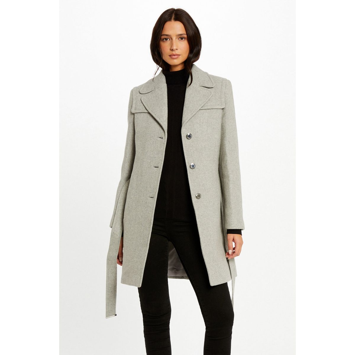 Manteau gris best sale femme cintré