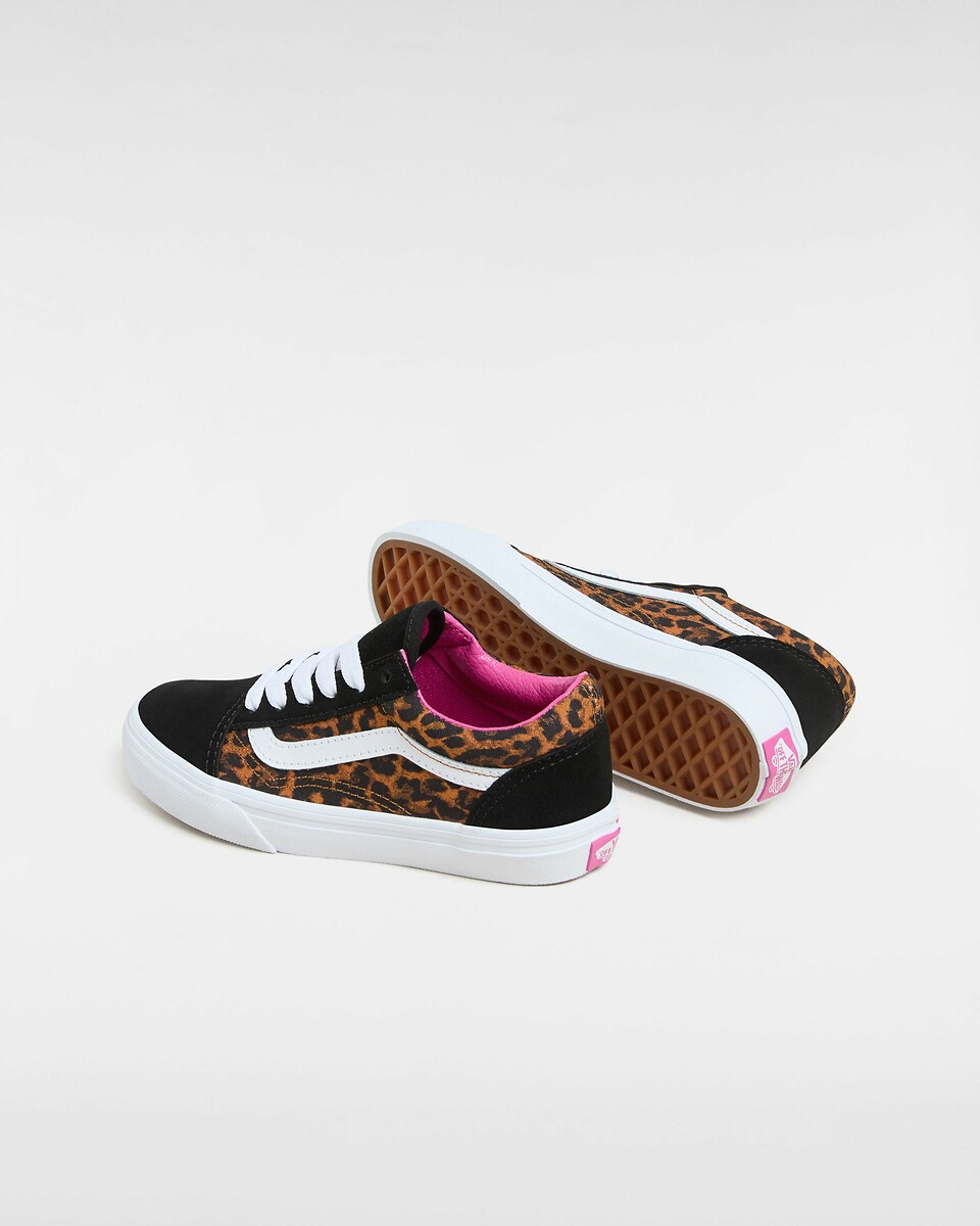 Kids old skool trainers, black/leopard print, Vans | La Redoute