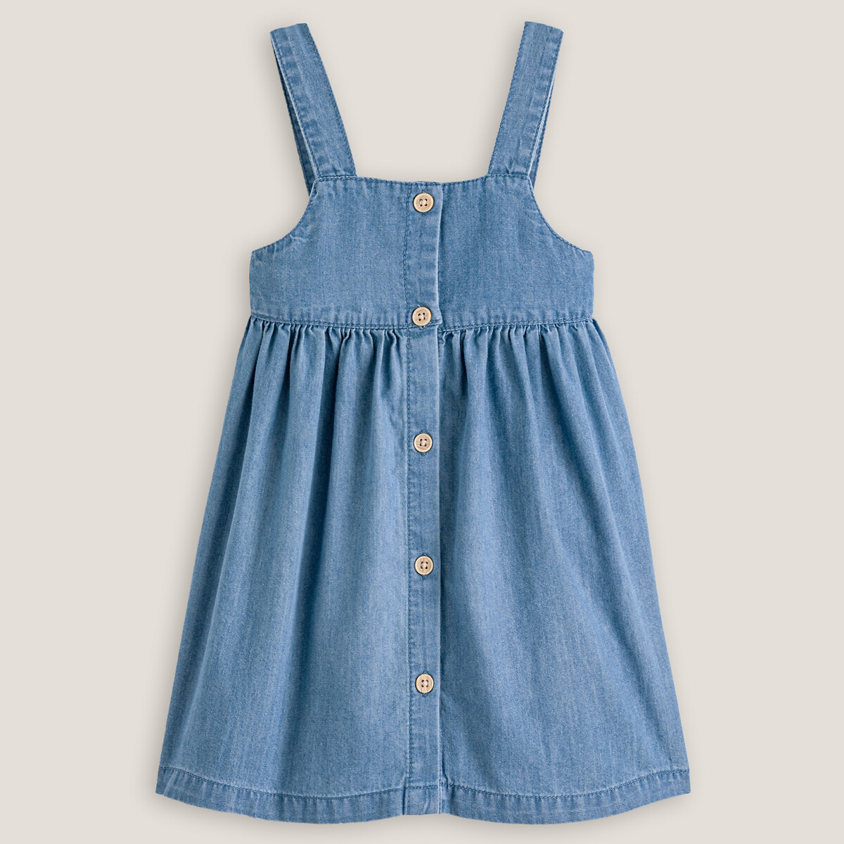 Denim dungaree dress, 3-12 years double stonewashed La Redoute Collections