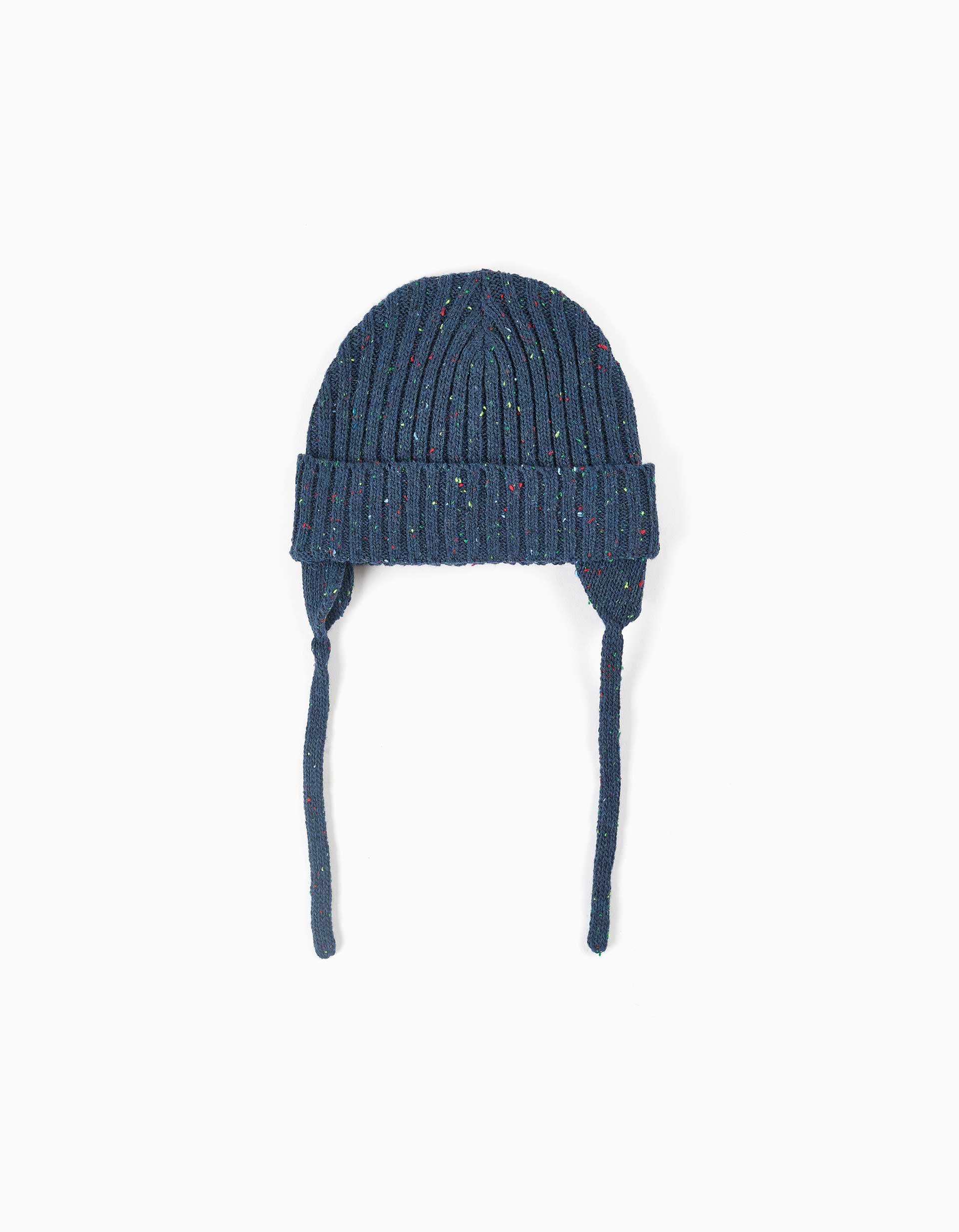 Bonnet en maille avec fils colorés et liens à nouer, ZIPPY