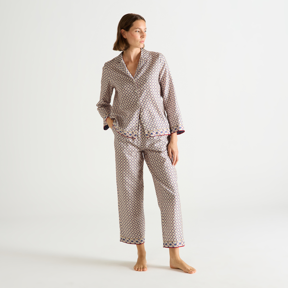 Pyjama col tailleur en satin MARINA, LAURENCE TAVERNIER