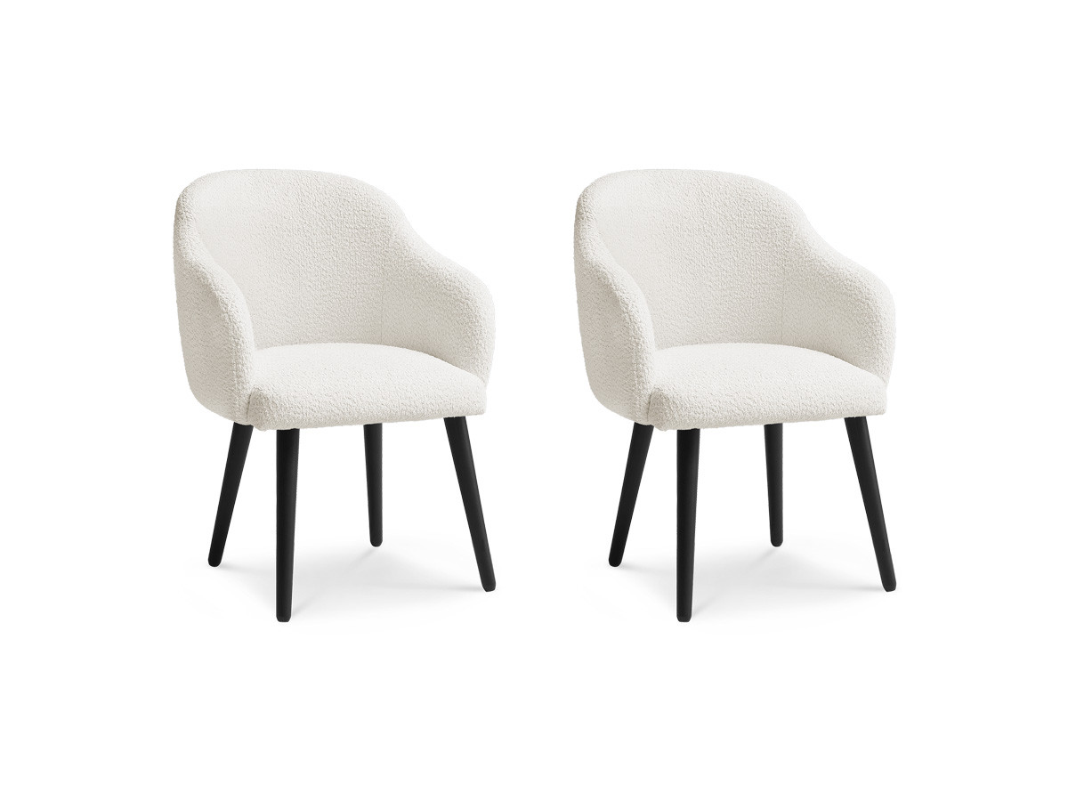 Lot de 2 chaises tissu bouclette, SOPHIE, BOBOCHIC