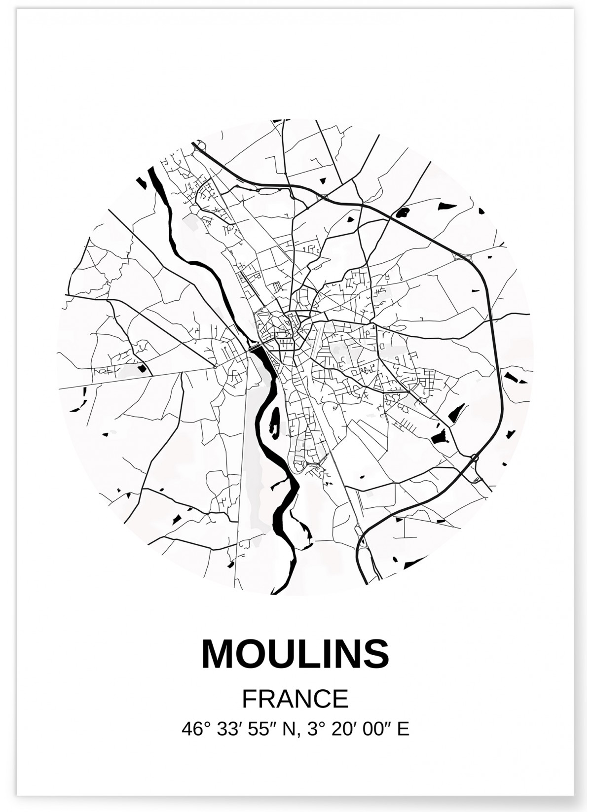 Affiche Carte Moulins, L'AFFICHERIE