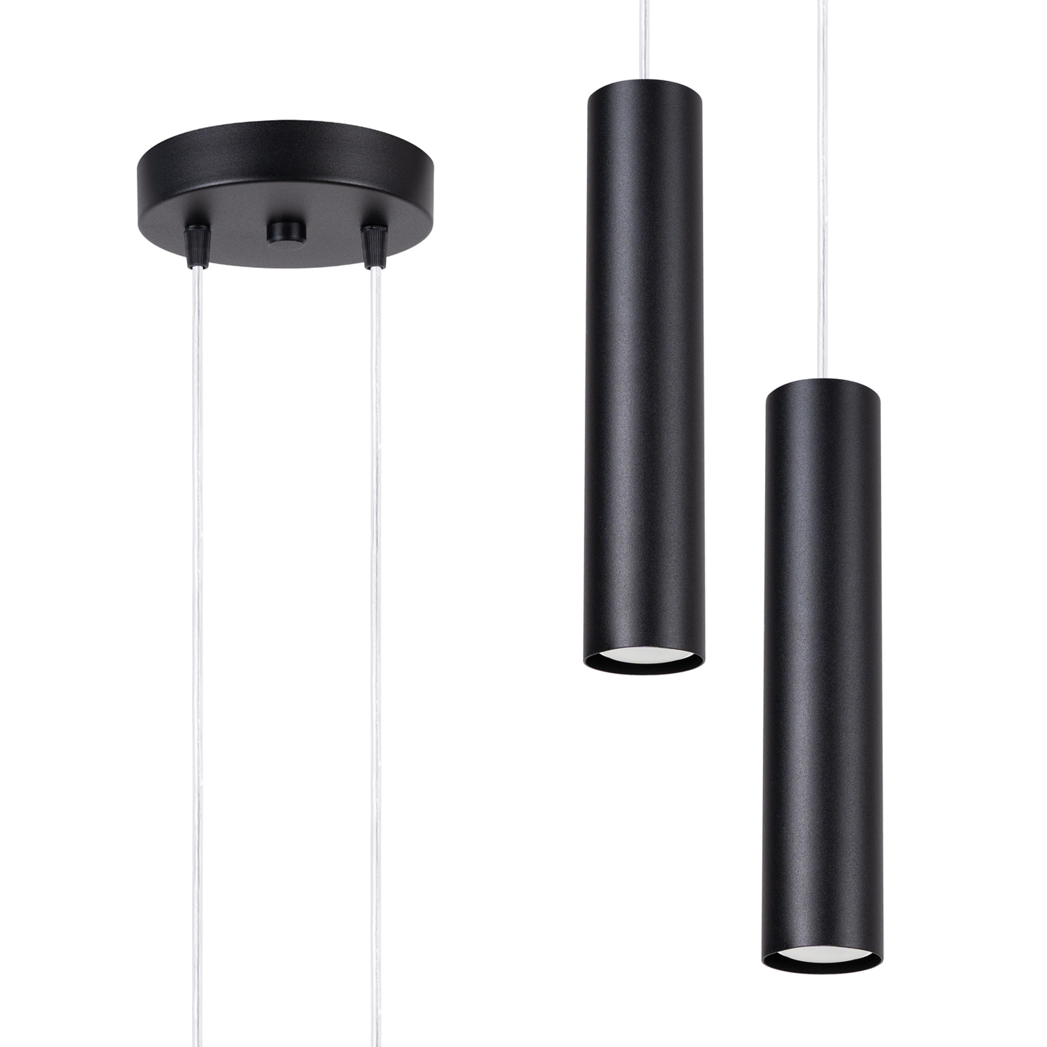 Suspension Acier Noir GU10 2 Lagos, EDEN