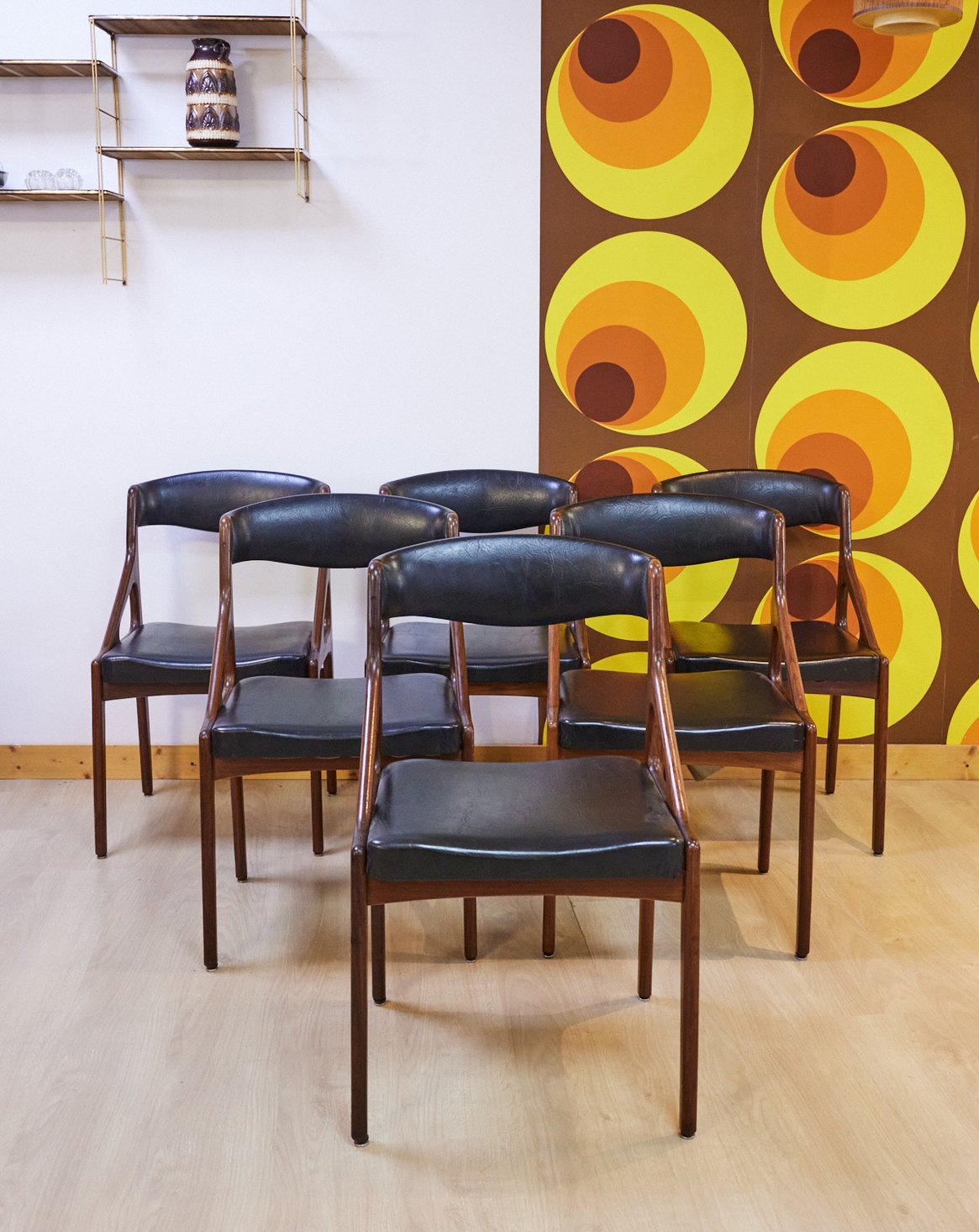 Lot de 6 chaises scandinaves en bois Alma N°1405 - Bon état, DEBONGOUT