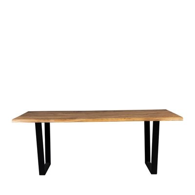 Table à manger en bois et métal 220x90cm bois foncé / noir - AKA DUTCHBONE