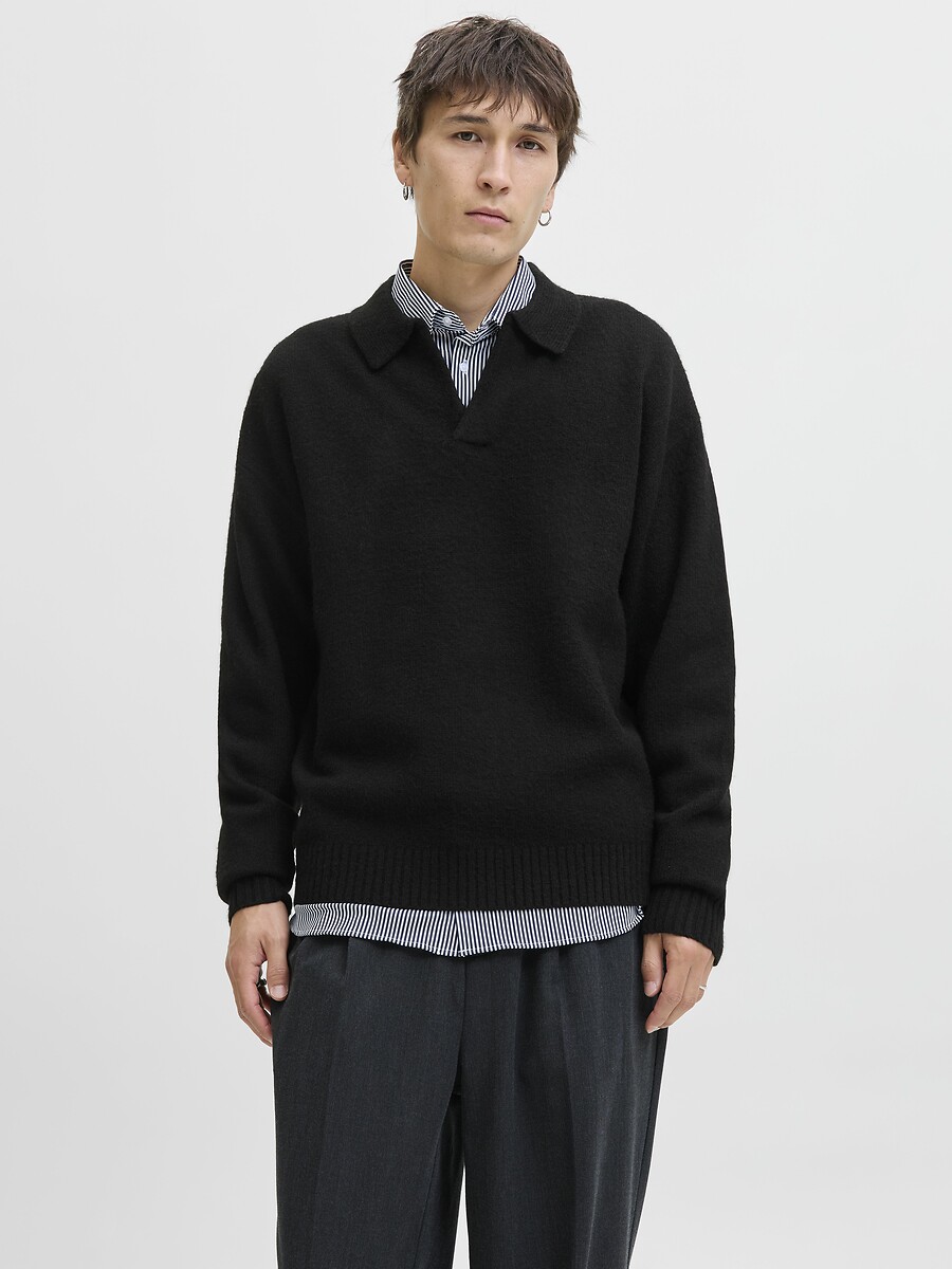 Open Jumper with Polo Collar, JACK & JONES