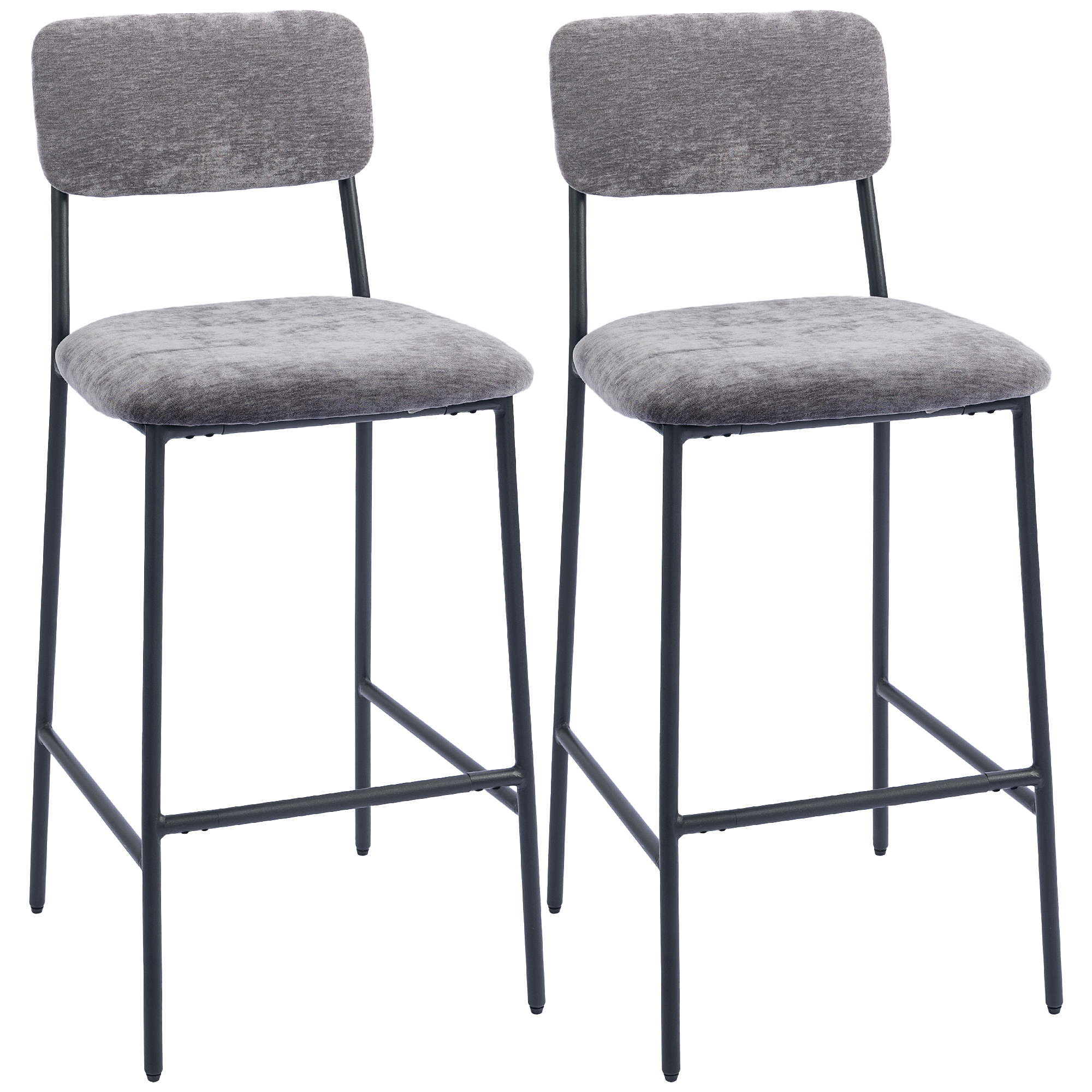 Tabouret de bar Chenille (100% polyester), HOMCOM