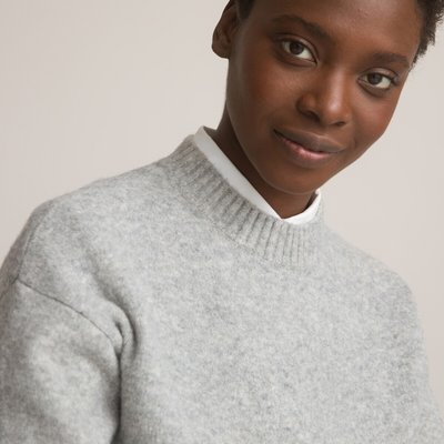 Brushed Knit Jumper with Crew Neck LA REDOUTE COLLECTIONS