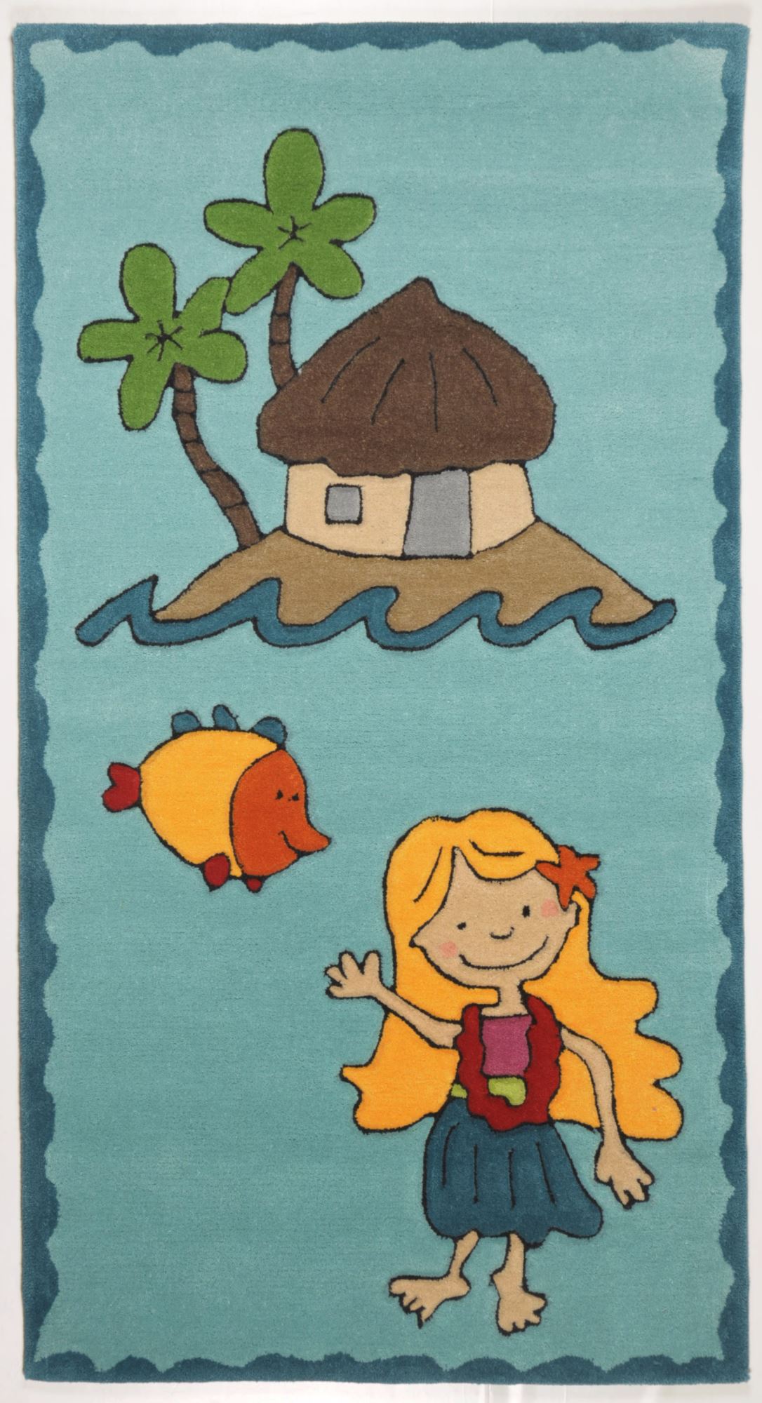 Tapis enfant Maui, la fillette de l'île, tufté, THEKO