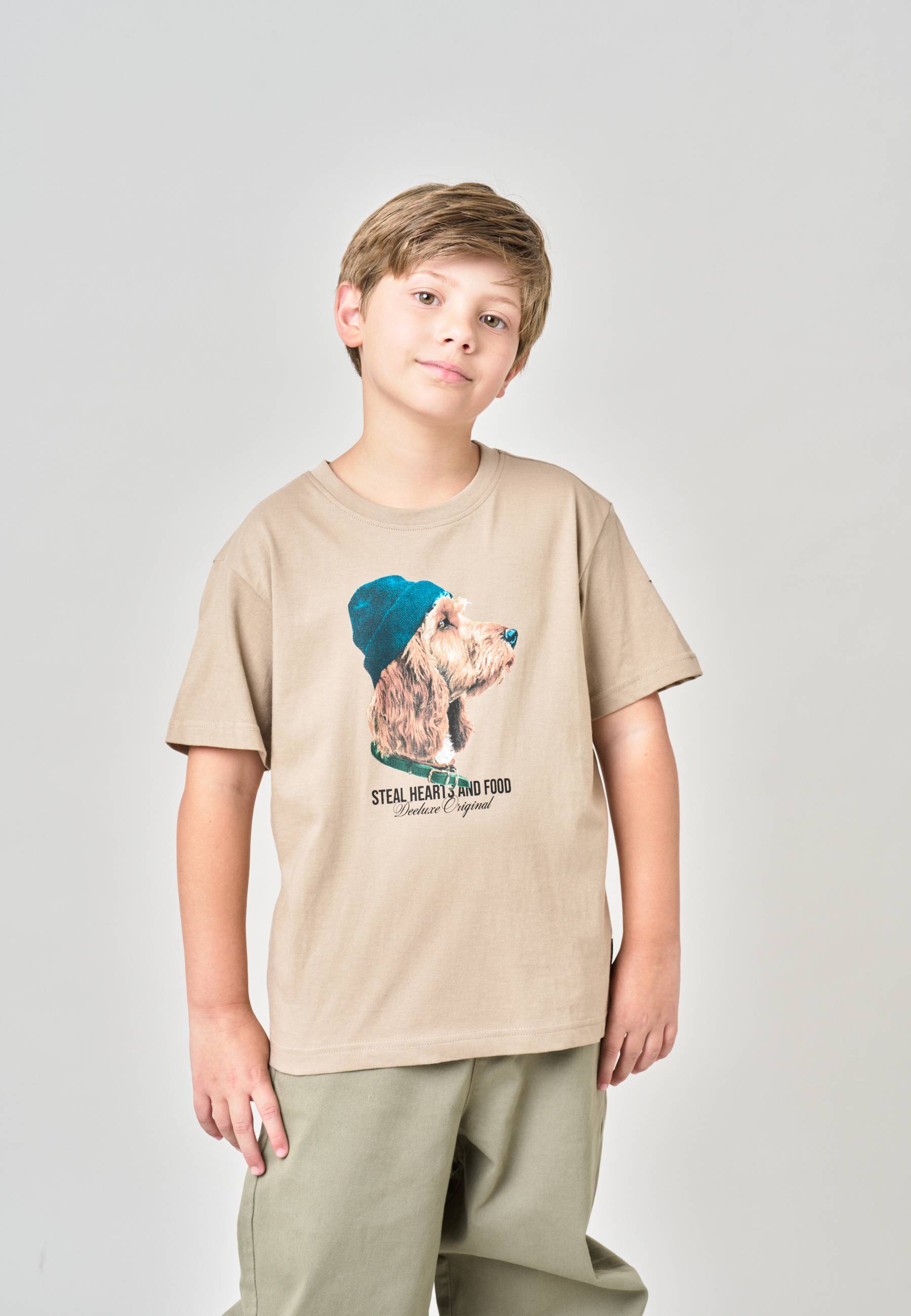 T-shirt garçon en jersey 100% coton imprimé chien stylisé DOOD, DEELUXE