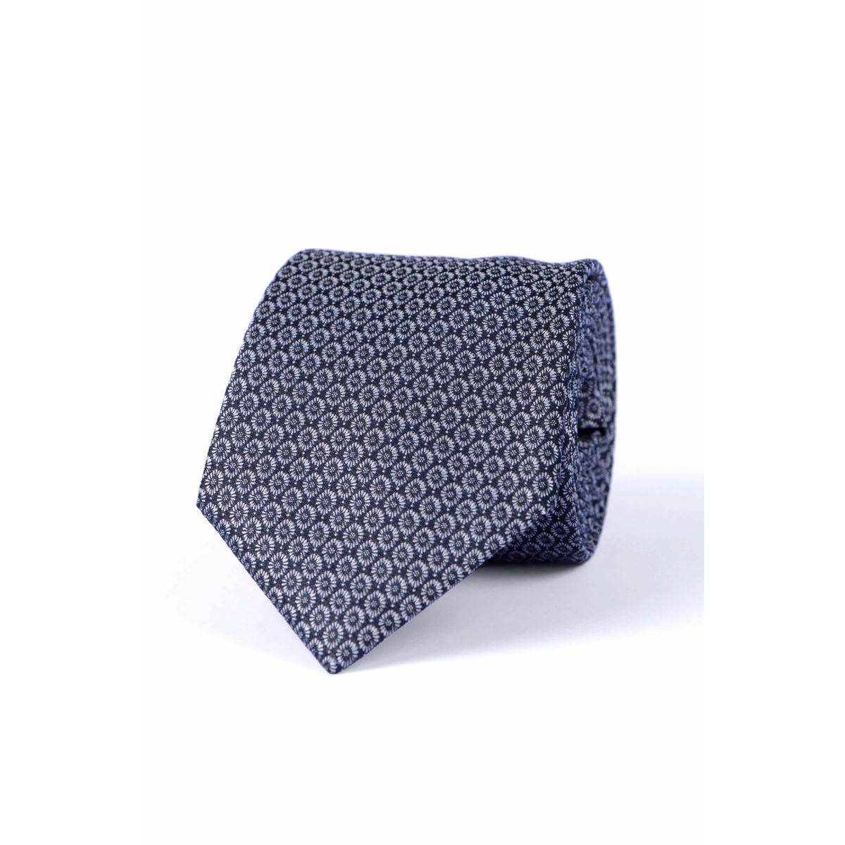 Cravate à micro-motifs en soie, Made in France