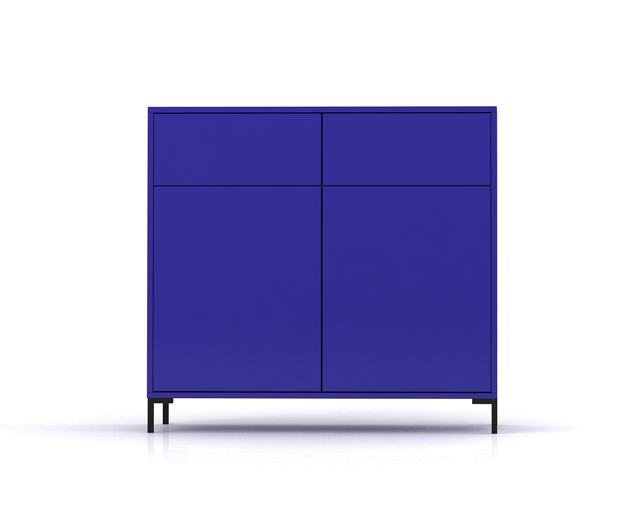 Buffet en MDF avec 2 portes et 2 tiroirs, coloris bleu., REALLY NICE THINGS