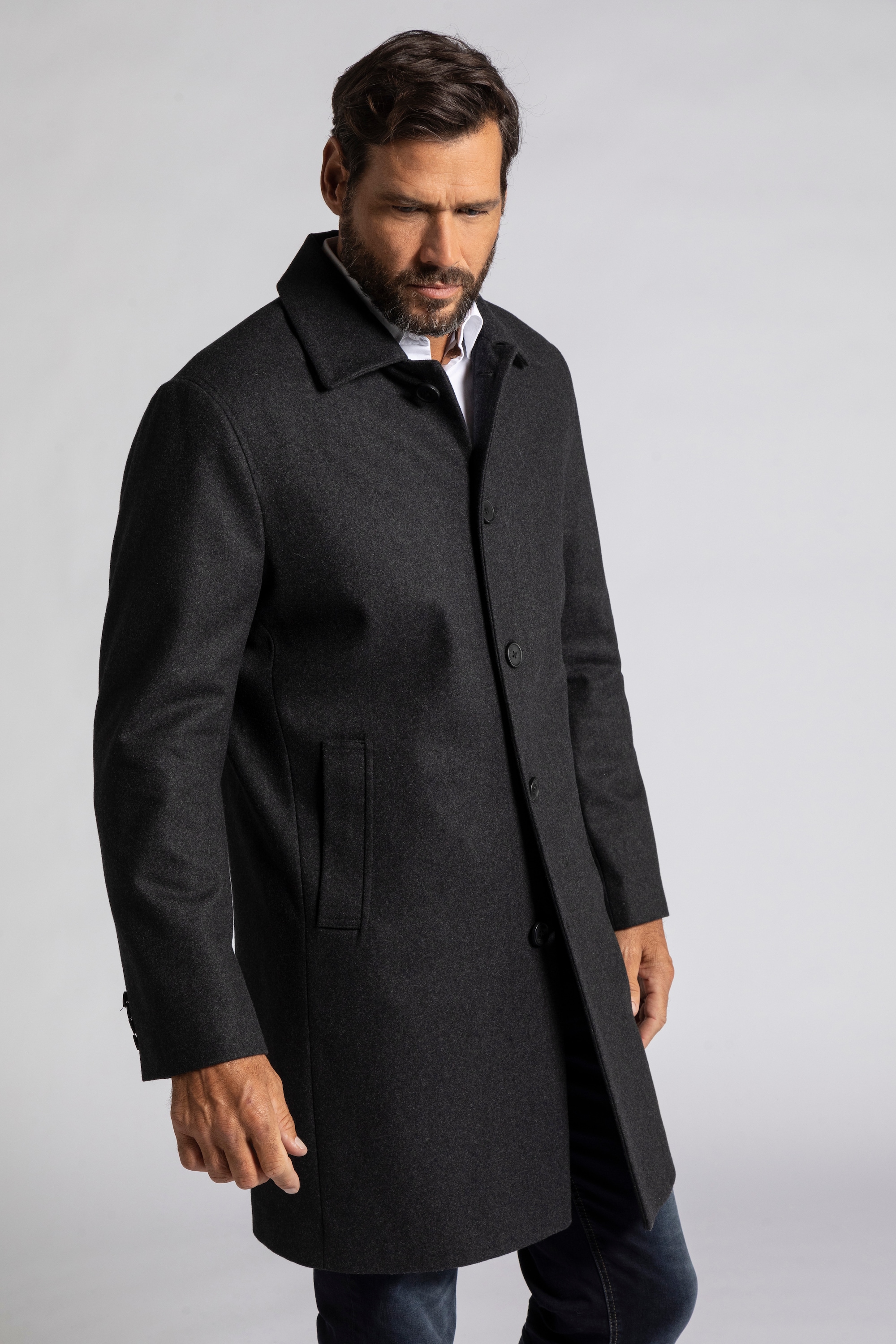 Manteau Long En Laine Pour Homme - Trench Coupe Ajustée, Hiver, Couleur Unie