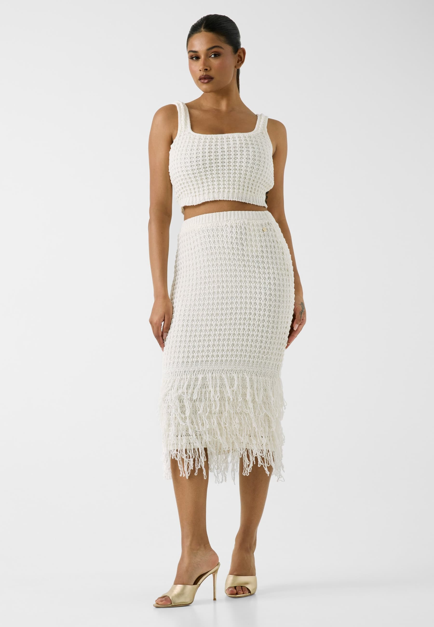 Jupe Midi À Franges, GUESS