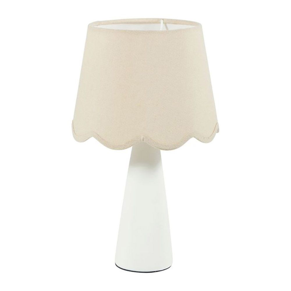 Lampe céramique lin Mathilde blanc, DECORATIE