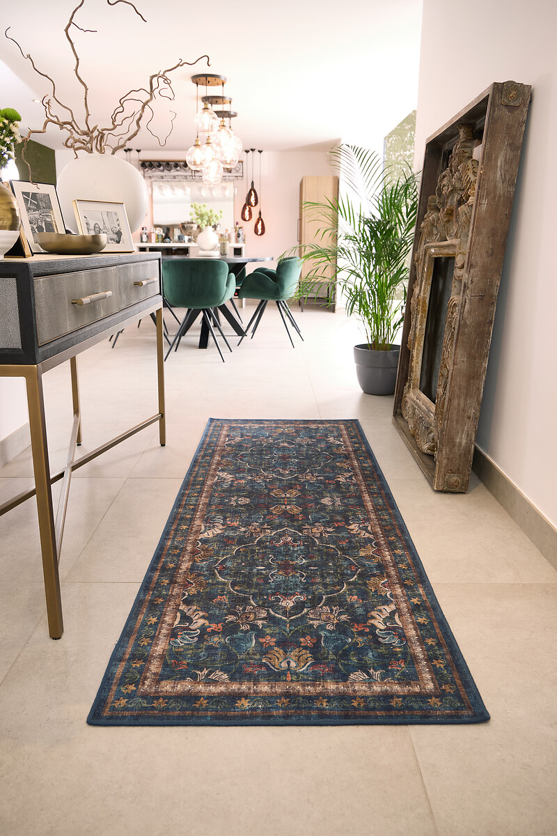 Midnight Paisley Eco-Washable Runner Rug, HUG RUG