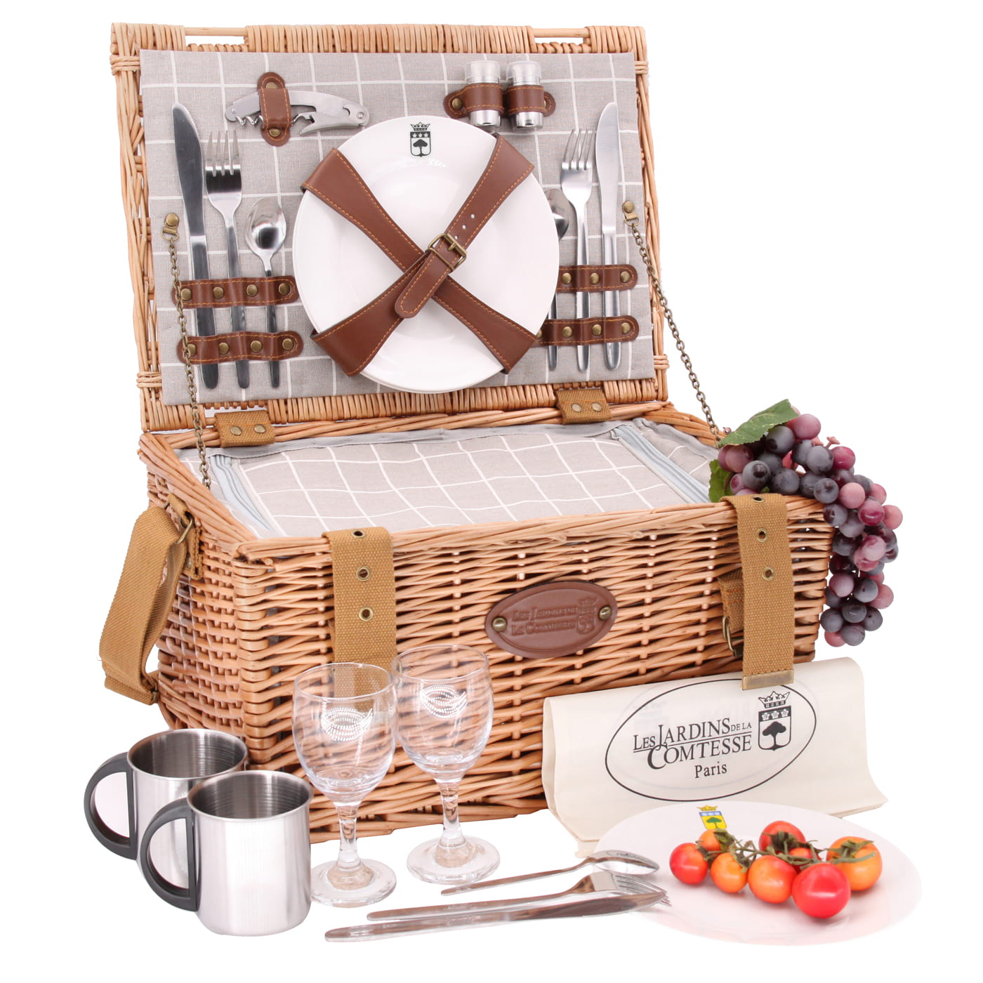 Panier pique-nique Concorde 2 pers, LES JARDINS DE LA COMTESSE