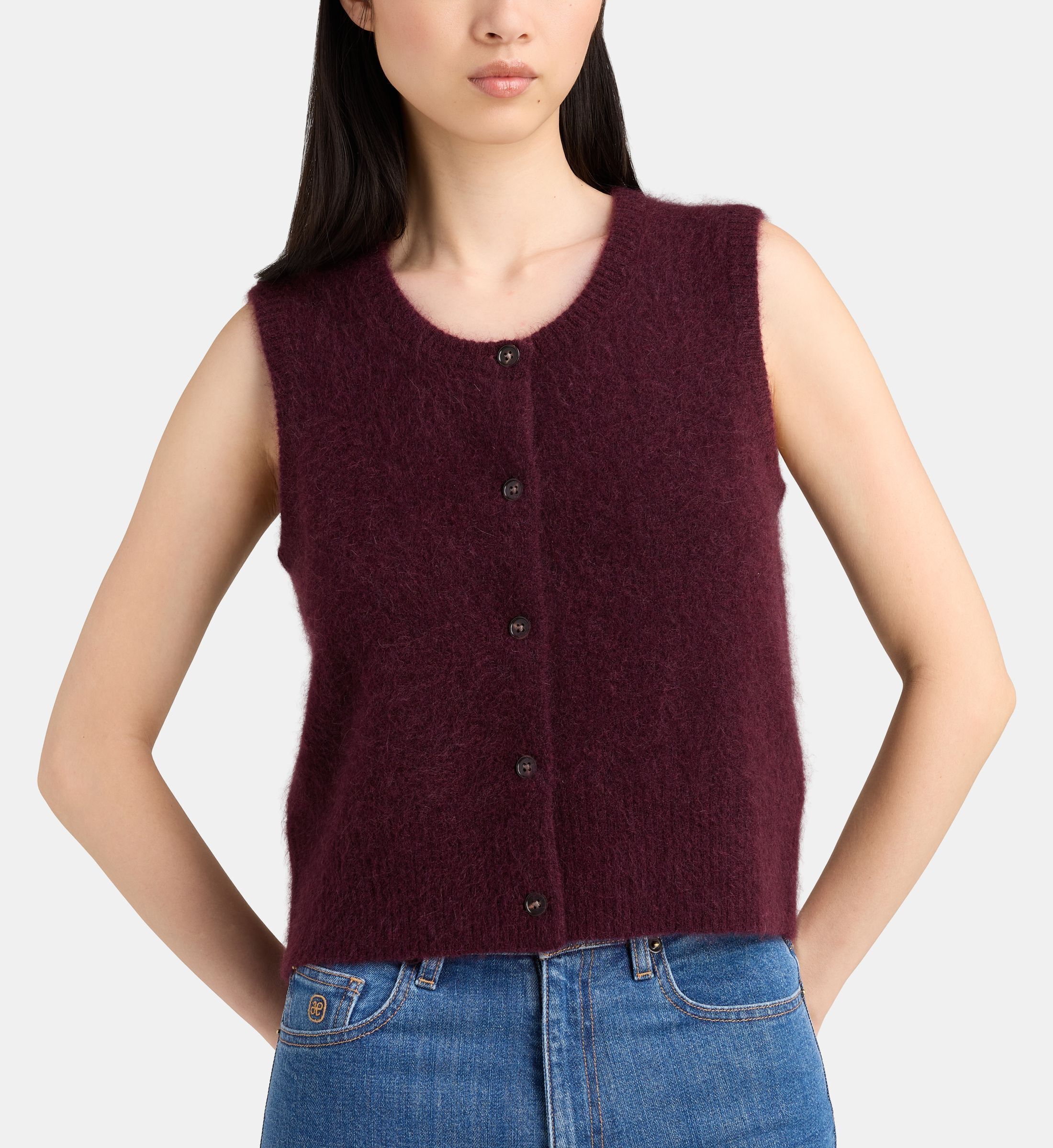 Gilet sans manches okamille maille longue soyeuse, JODHPUR