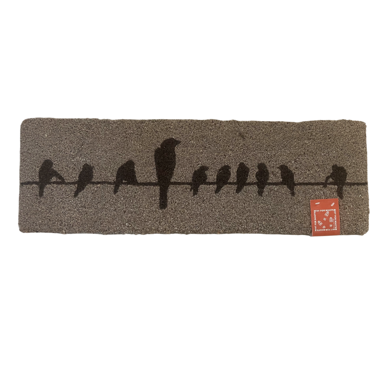 Tapis beige Oiseaux fibres/coco 75 x 25 cm, ESSCHERT DESIGN