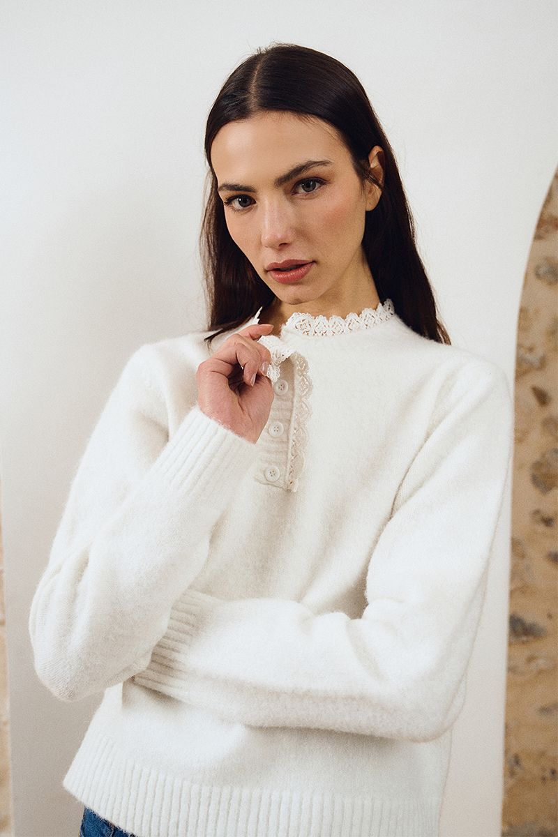 Pull en maille, col dentelé, MOLLY BRACKEN