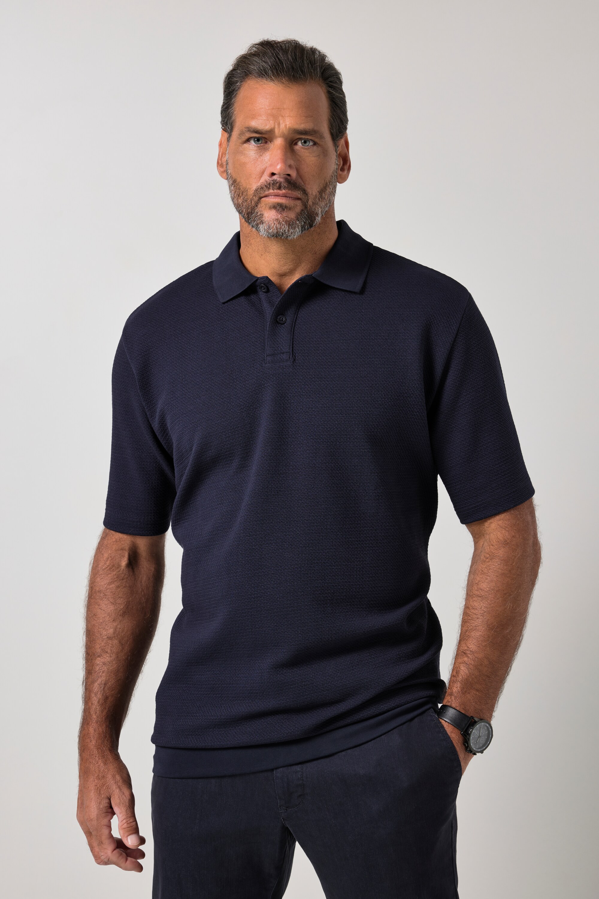 Polo ventre confort en jersey Jacquard, JP1880