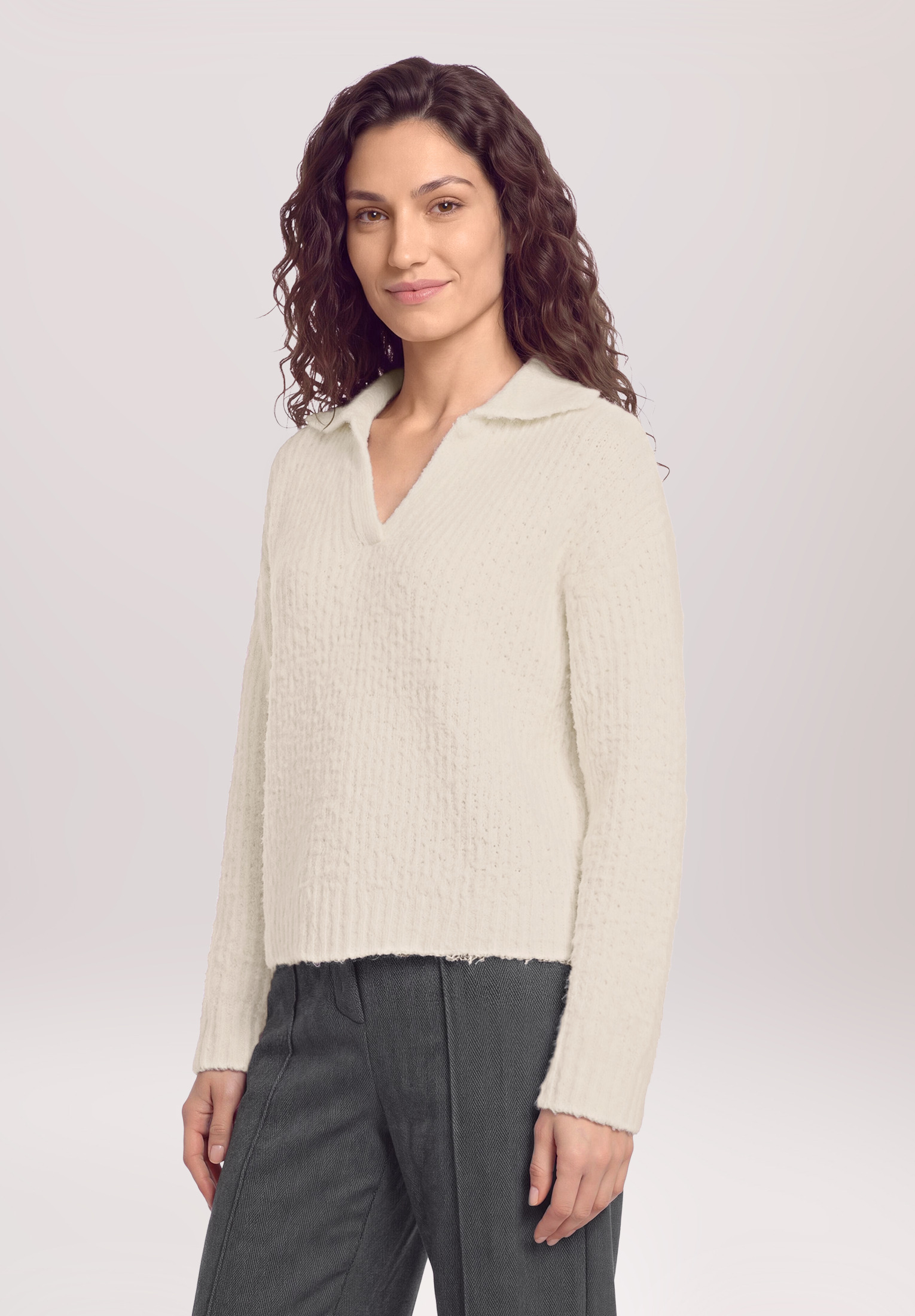 Pull-over en maille à encolure en v, CARTOON