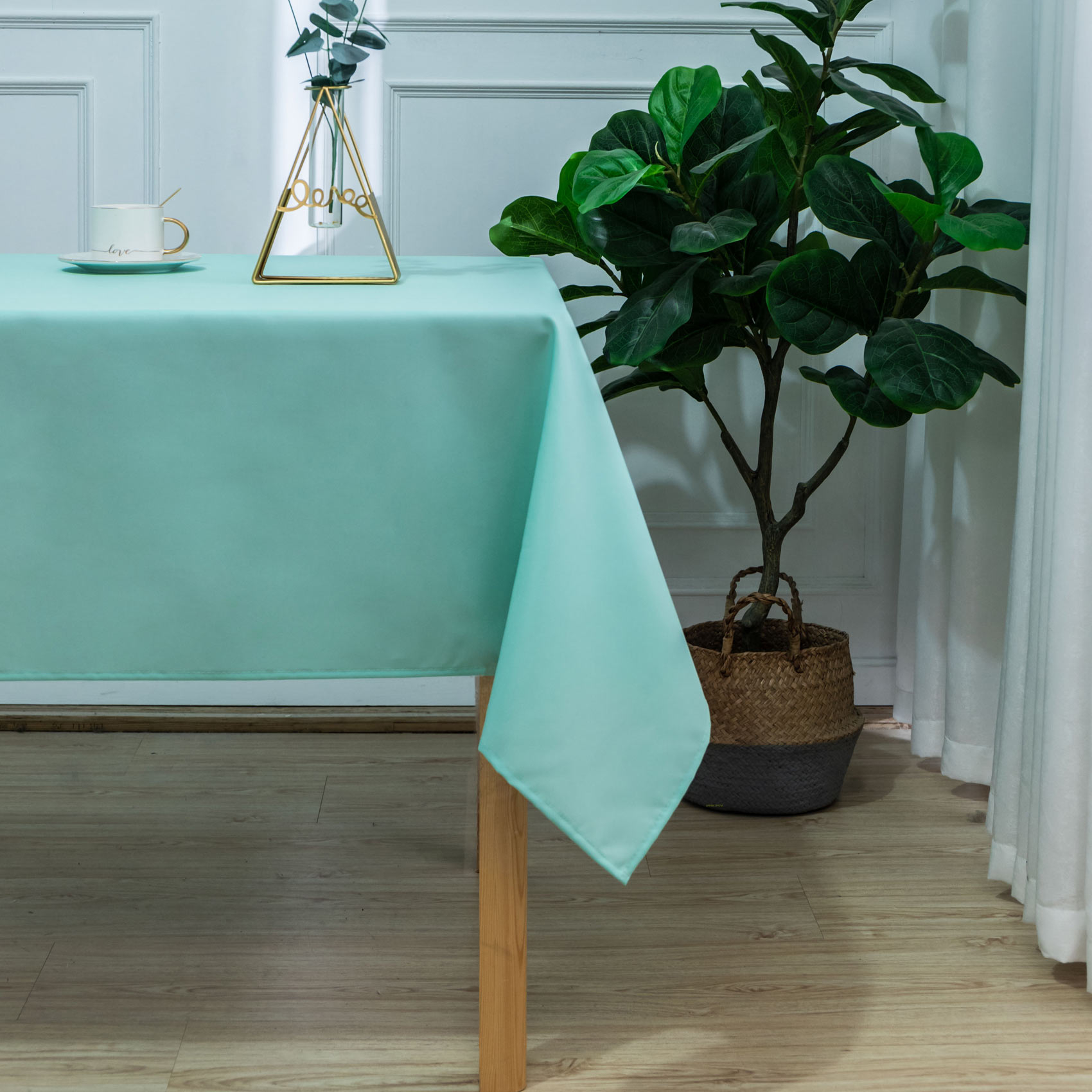 Nappe rectangulaire enduite et anti tache, HOME MAISON