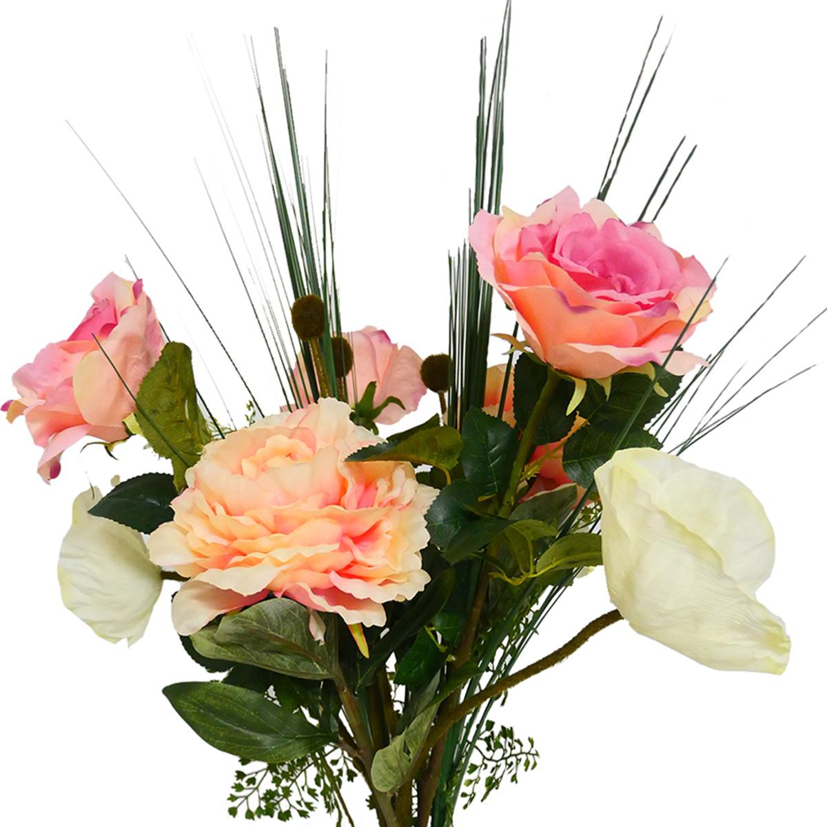 Bouquet artificiel création fleuriste H 70 cm, ARTIFICIELLES