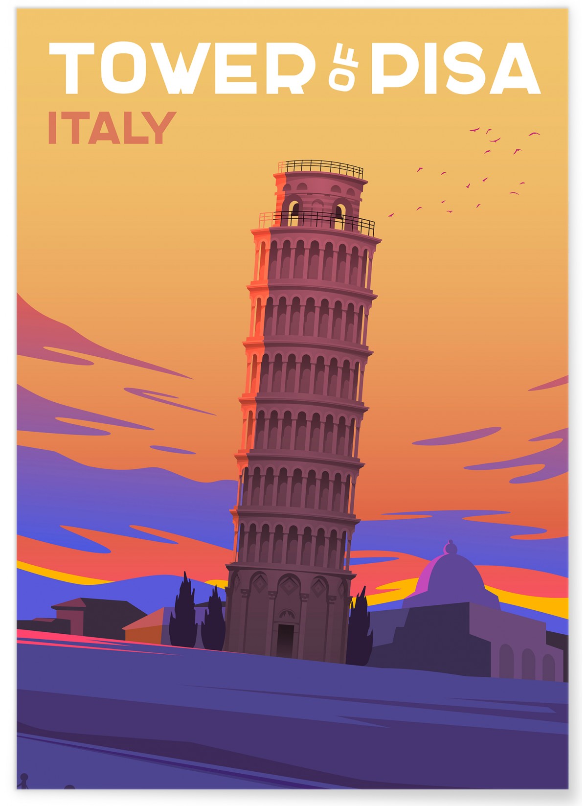 Poster Tour de Pise, Italie, L'AFFICHERIE