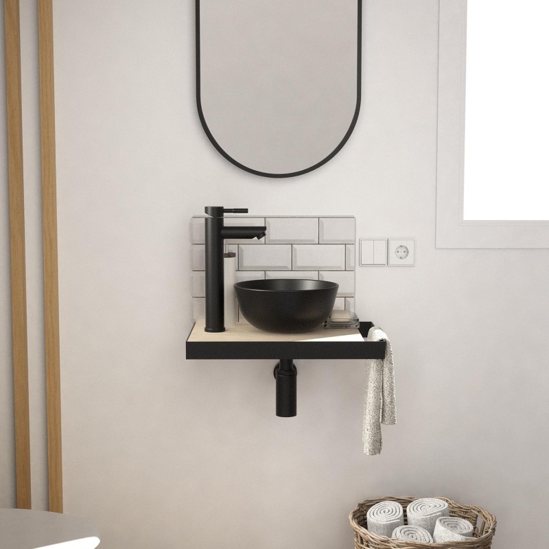 Lave-mains fin +vasque+robinet+miroir SOHO, MOB IN
