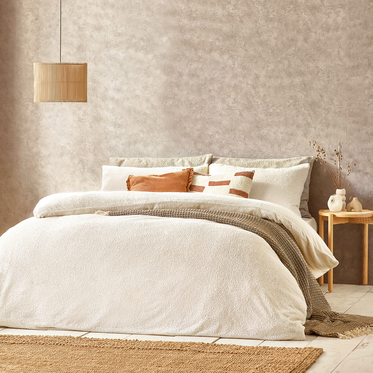 Boucle Textured Duvet Cover and Pillowcase Set, YARD