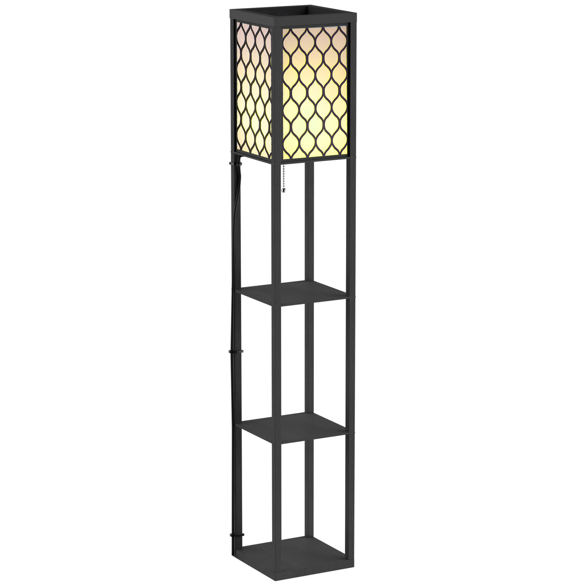 Lampadaire MDF Noir, HOMCOM
