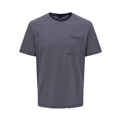 Bale Striped Cotton T-Shirt in Regular Fit with Pocket ONLY & SONS