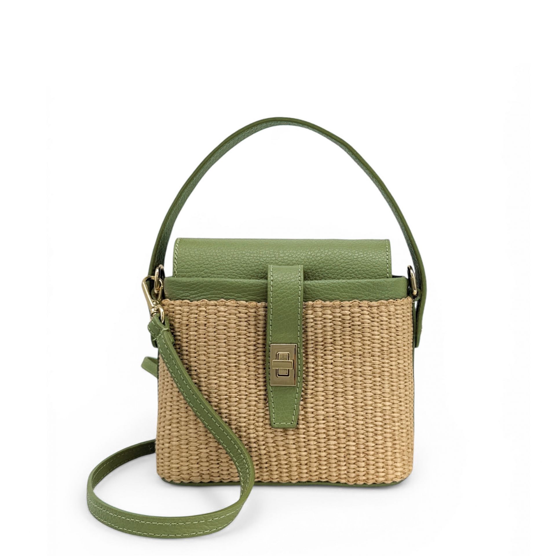 Mini-sac à main en cuir et raphia SIENNA, OH MY BAG