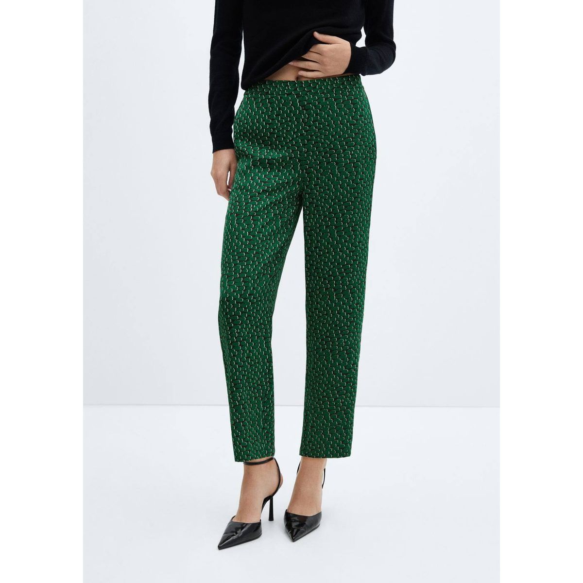 Pantalon fluide imprim vert Mango La Redoute