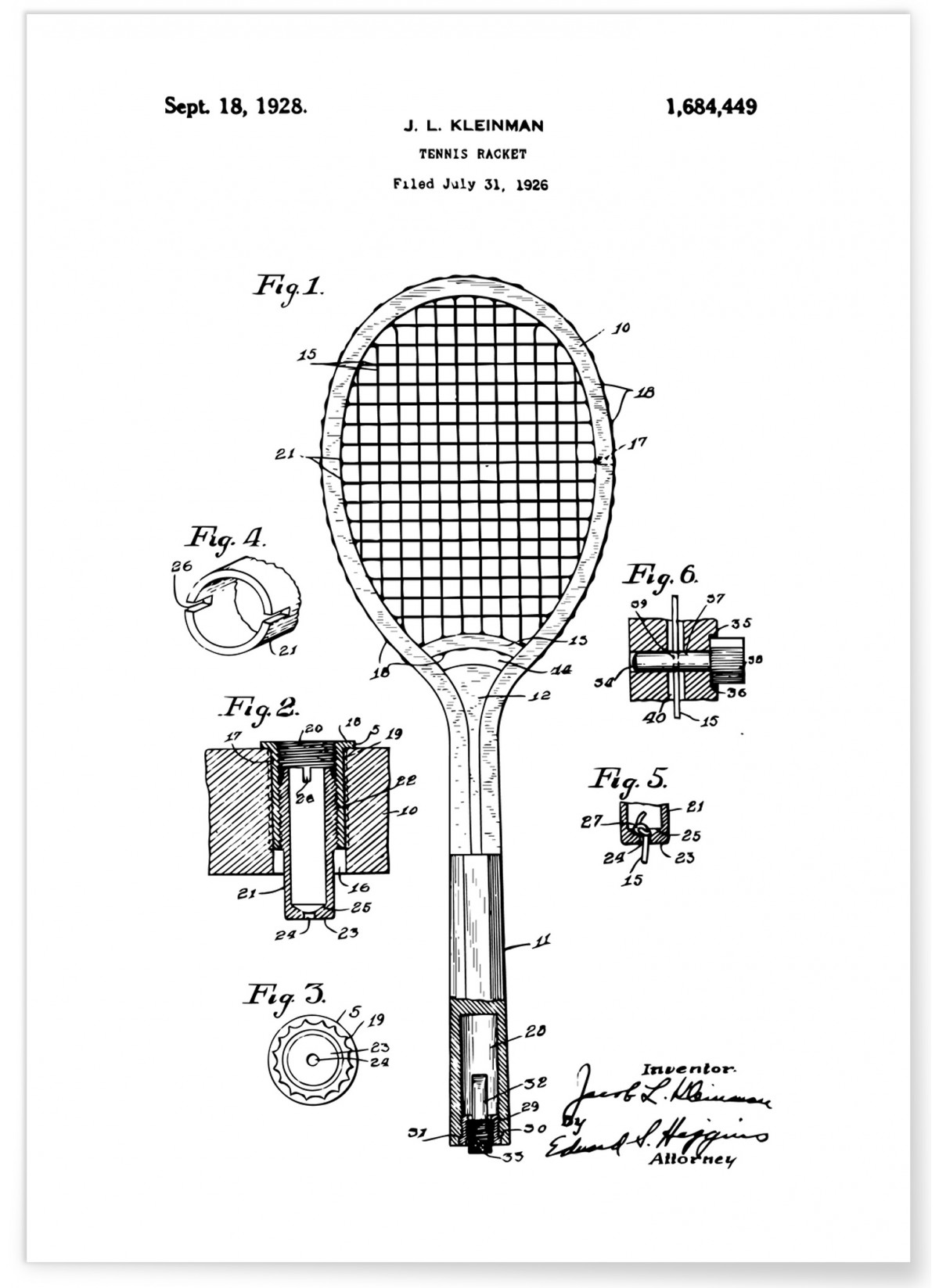 Affiche Brevet raquette tennis, L'AFFICHERIE