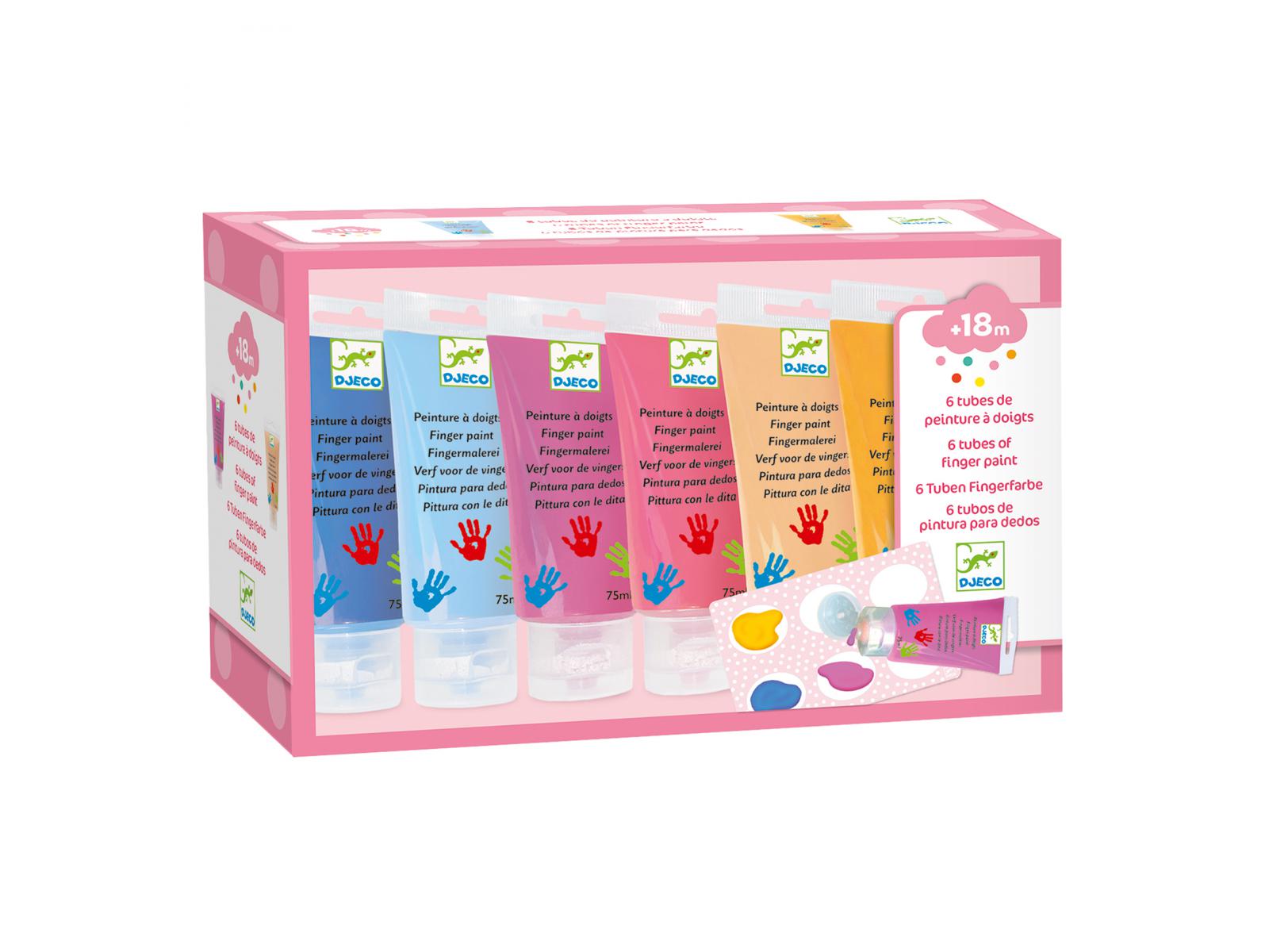 Les couleurs des petits - 6 tubes de peinture à doigts Sweet, DJECO